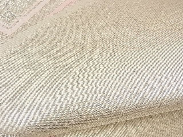平和屋着物■六通柄袋帯 唐織 松葉花菱文 銀糸 逸品 n-yt0092