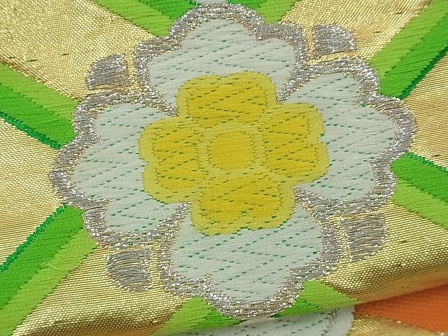 平和屋着物■六通柄袋帯 唐織 花菱文様 金銀糸 逸品 n-ts0102