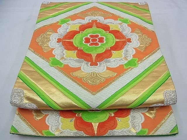 平和屋着物■六通柄袋帯 唐織 花菱文様 金銀糸 逸品 n-ts0102