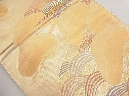 平和屋着物■六通柄袋帯 唐織 立波光輪松文 金糸 逸品 n-da0285
