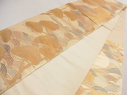平和屋着物■六通柄袋帯 唐織 立波光輪松文 金糸 逸品 n-da0285