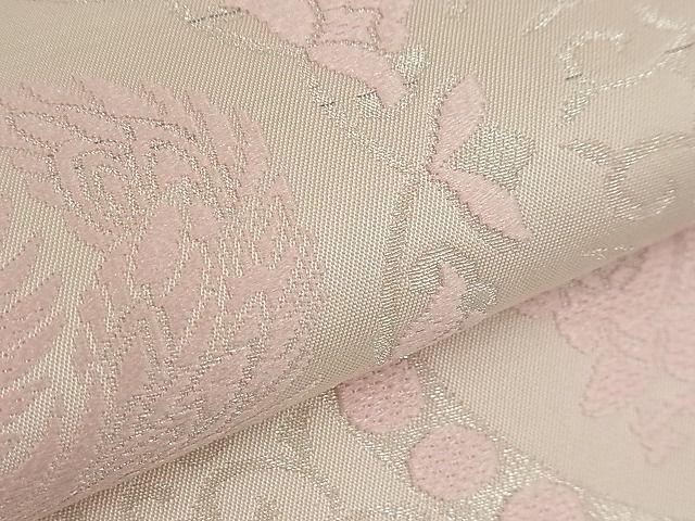 平和屋着物■六通柄 本袋帯 唐織 鳳凰動物花唐草文 銀糸 逸品 n-da0310