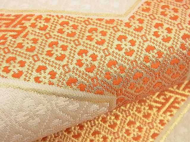平和屋着物■六通柄袋帯 唐織 亀甲有職文 金糸 逸品 n-xi0348