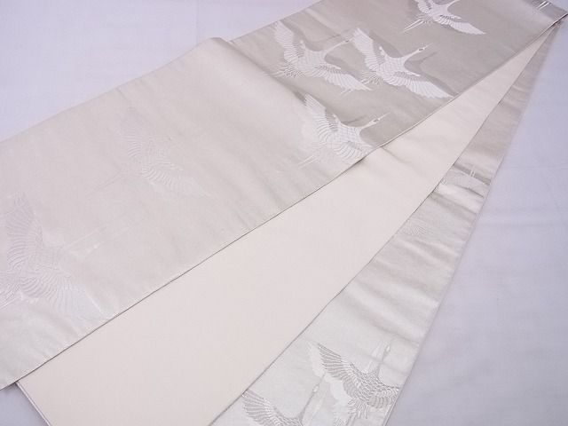 平和屋着物■六通太鼓柄袋帯 祝鶴 金銀糸 逸品 n-xi0377