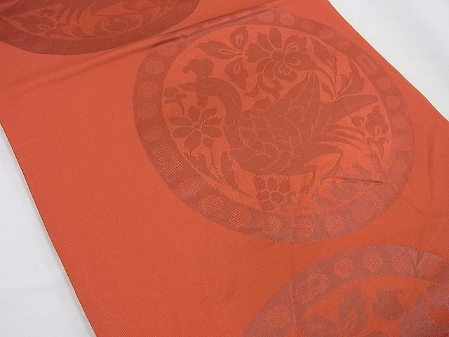 平和屋着物■六通柄袋帯 花鳥丸文 逸品 n-cw0429