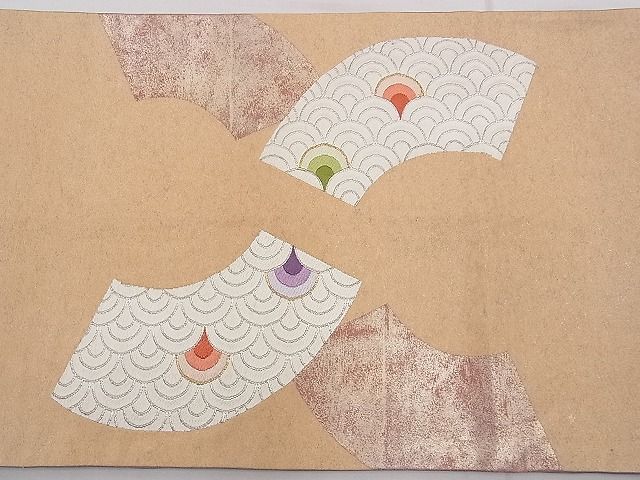 平和屋着物■六通太鼓柄袋帯 綴れ 地紙青海波 金銀糸 逸品 n-ui0451