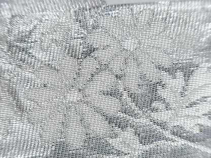 平和屋着物■六通柄袋帯 霞取り草花文 銀糸 正絹 逸品 B-fw0516