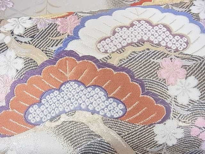 平和屋着物■六通柄袋帯 枝花松文 金銀糸 逸品 ar5644
