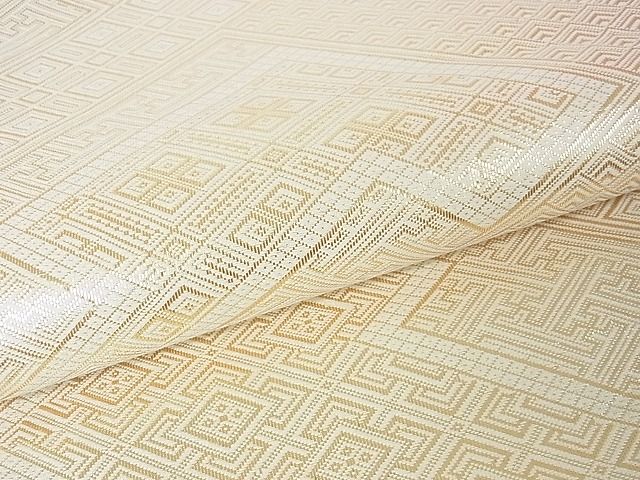 平和屋着物■佐賀錦 六通柄袋帯 幾何学文様 金糸 逸品 op6451