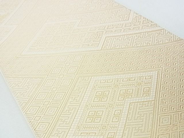平和屋着物■佐賀錦 六通柄袋帯 幾何学文様 金糸 逸品 op6451