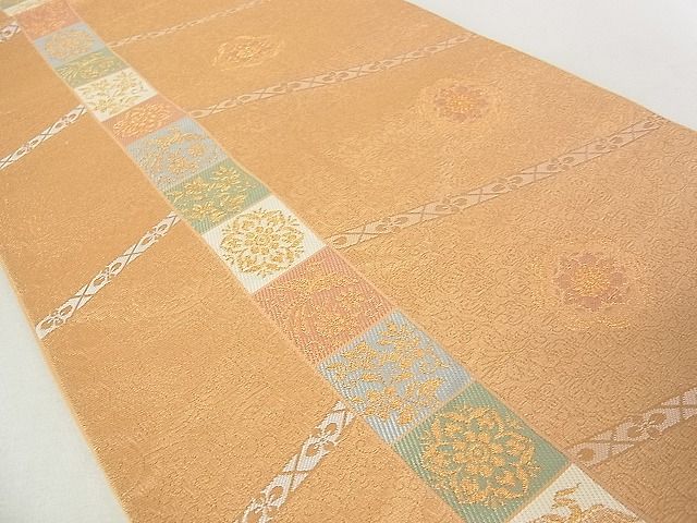 平和屋着物■六通柄袋帯 花鳥文 金糸 逸品 op6482