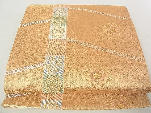 平和屋着物■六通柄袋帯 花鳥文 金糸 逸品 op6482