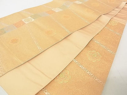 平和屋着物■六通柄袋帯 花鳥文 金糸 逸品 op6482