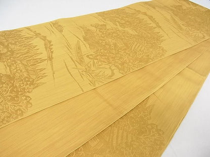 平和屋着物■六通柄 本袋帯 風景花文 逸品 rt2698