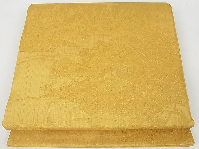 平和屋着物■六通柄 本袋帯 風景花文 逸品 rt2698