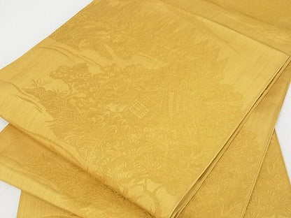 平和屋着物■六通柄 本袋帯 風景花文 逸品 rt2698