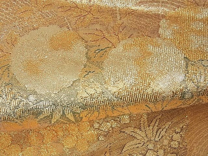 平和屋着物■六通柄袋帯 草花文 金糸 逸品 rt2727