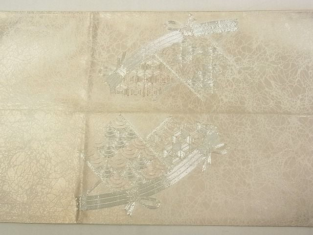 平和屋着物■六通柄袋帯 駒刺繍 籬吉祥柄 逸品 rt2740