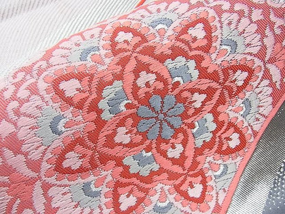 平和屋着物■六通柄袋帯 唐織 宝相華 銀糸 逸品 n-ow0210