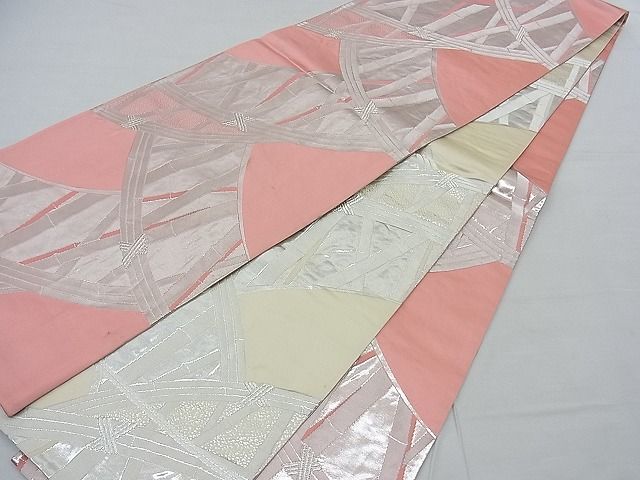 平和屋着物■両面全通柄袋帯 籬文様 銀糸 逸品 n-ow0212
