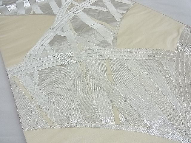平和屋着物■両面全通柄袋帯 籬文様 銀糸 逸品 n-ow0212