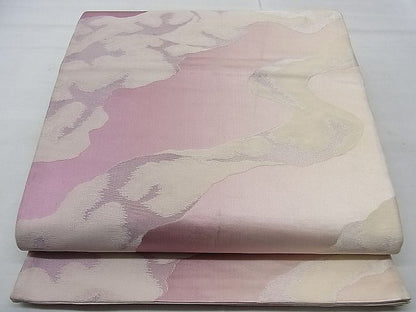 平和屋着物■六通柄袋帯 道長文様 銀糸 逸品 n-ow0211