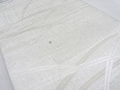 平和屋着物■六通柄袋帯 ふくれ織り 芝草文様 銀糸 逸品 n-ow0239