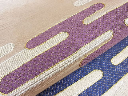 平和屋着物■袋帯 総刺繍 駒刺繍 エ霞文様 金銀糸 額縁仕立て 逸品 n-ow0240