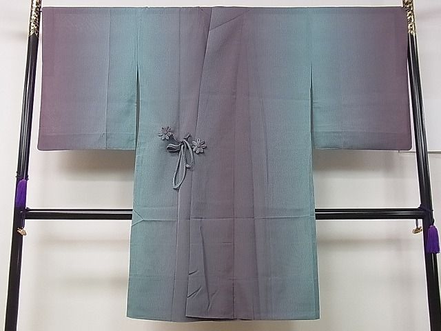 期間限定セール30%off■極上　スリーシーズン　春夏秋　塵除け　道中着　ロング丈　縞紋紗　暈し染め　やまと誂製　逸品　3s30499