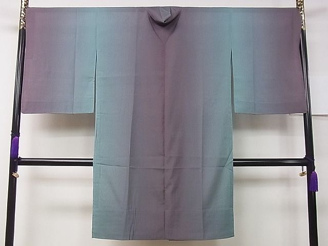 期間限定セール30%off■極上　スリーシーズン　春夏秋　塵除け　道中着　ロング丈　縞紋紗　暈し染め　やまと誂製　逸品　3s30499