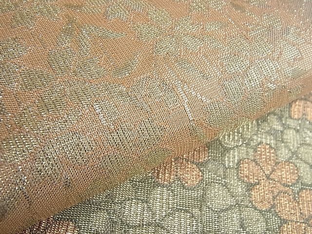 平和屋着物■六通柄袋帯 市松花文 銀糸 逸品 tw3947