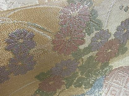 平和屋着物■六通柄袋帯 九百佐賀錦 光悦 風景吉祥花文 逸品 tw3965