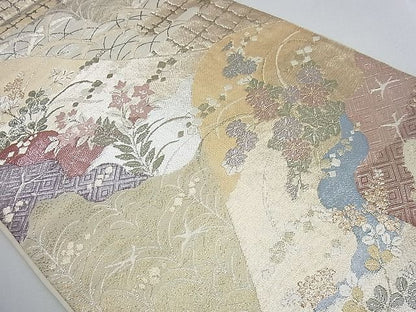 平和屋着物■六通柄袋帯 九百佐賀錦 光悦 風景吉祥花文 逸品 tw3965