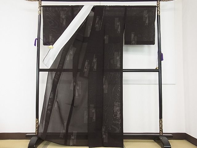 平和屋本店■極上　夏物　本場大島紬　越後夏大島物語　160亀甲　伝統工芸士　白川貞夫　白新染織謹製　証紙付き　逸品　未使用3s20966