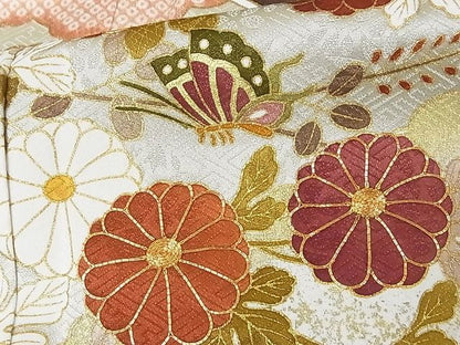 平和屋本店■極上 皇室献上作家　藤井寛 振袖 駒刺繍 風絵抄 金彩 反端付き 着丈169cm 裄丈70cm 正絹 逸品 未使用 3kk3420