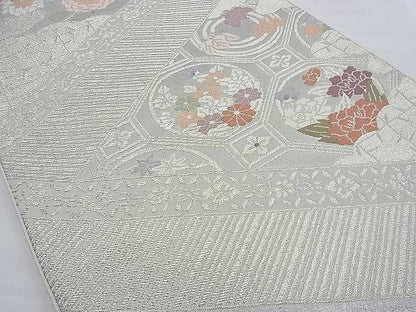 平和屋着物■六通柄袋帯 唐織 蜀江花文 金銀糸 逸品 n-ow0288