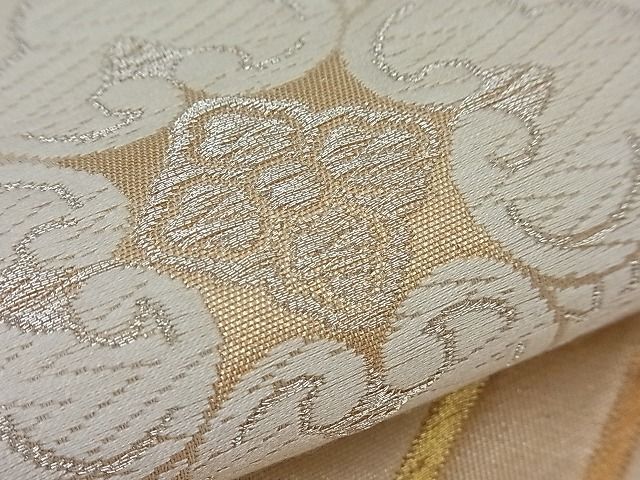 平和屋着物■六通柄袋帯 唐織 菱天井花文 金銀糸 逸品 n-ud0004