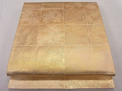 平和屋着物■六通柄袋帯 格子柄 金銀糸 逸品 ut5819