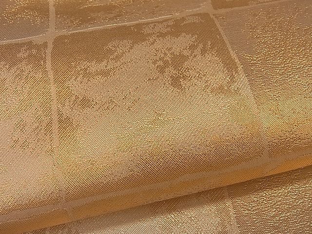 平和屋着物■六通柄袋帯 格子柄 金銀糸 逸品 ut5819