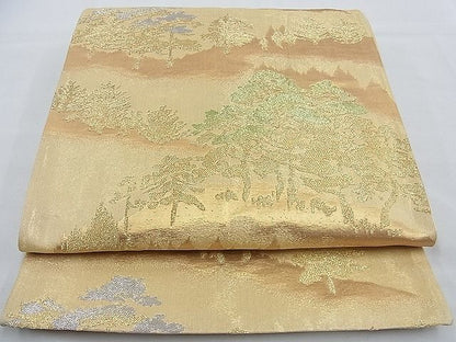 平和屋着物■六通柄袋帯 樹林文 金銀糸 逸品 n-ow0295
