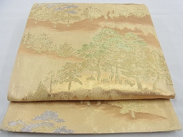 平和屋着物■六通柄袋帯 樹林文 金銀糸 逸品 n-ow0295