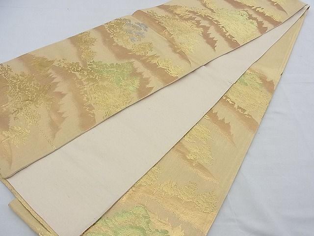 平和屋着物■六通柄袋帯 樹林文 金銀糸 逸品 n-ow0295