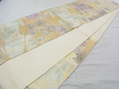 平和屋着物■六通柄袋帯　流水菊花文　金銀糸　逸品　n-ct0035