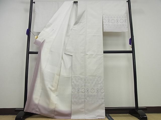 平和屋本店●超希少 本場琉球 読谷山花織 訪問着 紬地 松田洋子作 証紙付き 逸品3s5260