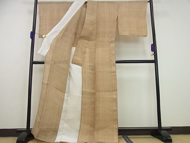 平和屋本店＊極上 夏物 芭蕉布 青山みとも 縞 手積み芭蕉糸100% 逸品3s5259
