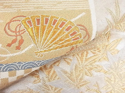 平和屋着物■六通柄袋帯　唐織　色紙重ね鳳凰文　逸品　kb2423