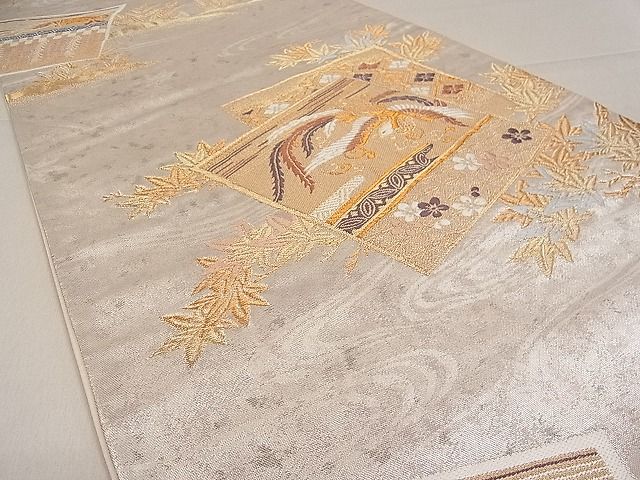 平和屋着物■六通柄袋帯　唐織　色紙重ね鳳凰文　逸品　kb2423