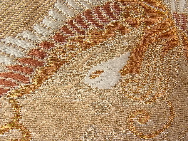 平和屋着物■六通柄袋帯　唐織　色紙重ね鳳凰文　逸品　kb2423