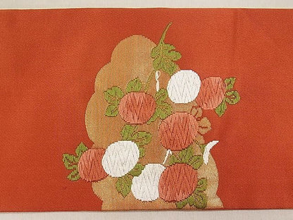 平和屋着物■九寸名古屋帯　唐織　万寿菊　金糸　逸品　kb2429