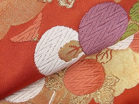 平和屋着物■九寸名古屋帯　唐織　万寿菊　金糸　逸品　kb2429